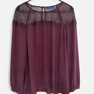 Apt. 9 Burgundy Lace Blouse